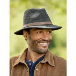 Discount 😍 Vermont Country Store Men's Wool-Blend Safari Hat Charcoal 🎁 -Cheap Mens Clothing Shop unnamed file 134