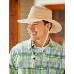 Discount 🎉 Vermont Country Store Men's Aussie Hat With Mesh Insets Khaki 😉 -Cheap Mens Clothing Shop unnamed file 139