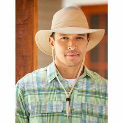 Discount 🎉 Vermont Country Store Men's Aussie Hat With Mesh Insets Khaki 😉 -Cheap Mens Clothing Shop unnamed file 140
