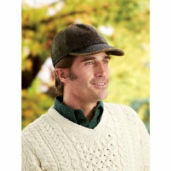 Discount ✔️ Vermont Country Store Men's Irish Wool ⚾ Baseball Cap Blue Multi 💯