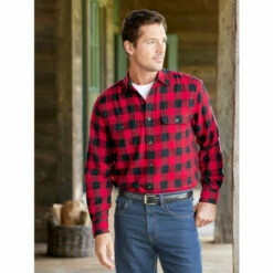 Budget 😍 Orton Brothers Midweight Buffalo Check Flannel 👕 Shirt Red Buffalo Check 🤩 -Cheap Mens Clothing Shop unnamed file 181