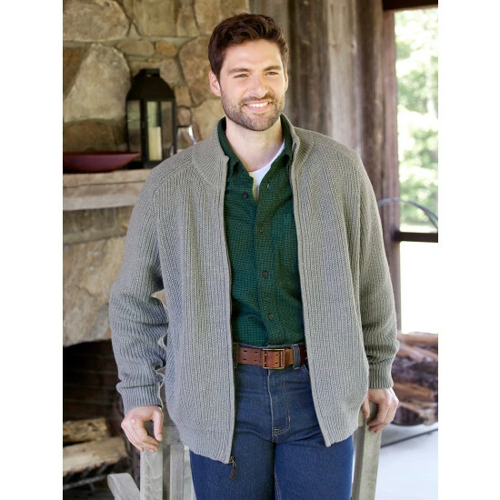 Budget ⭐ Orton Brothers Cotton Full-Zip Shaker Cardigan Gray 🤩 1 Budget ⭐ Orton Brothers Cotton Full-Zip Shaker Cardigan Gray 🤩
