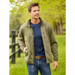 Wholesale 💯 Orton Brothers Sweater-Fleece Jacket Heather Olive 🧨