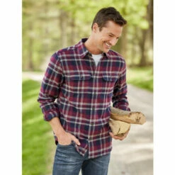 Best Sale 🧨 The Vermont Country Store Orton Brothers Midweight Flannel 👕 Shirt 👍 -Cheap Mens Clothing Shop unnamed file 342