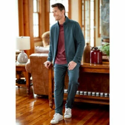 Cheapest 🔔 Orton Brothers Zip-Front Sweatpants Navy 🛒