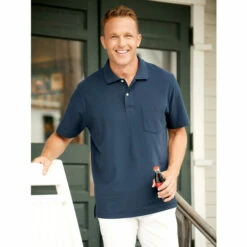 Brand new 👍 Vermont Country Store Men's And 👩 Women's Cotton-Knit Crewneck Long-Sleeve Sleepshirt Blue 🌟 -Cheap Mens Clothing Shop unnamed file 351