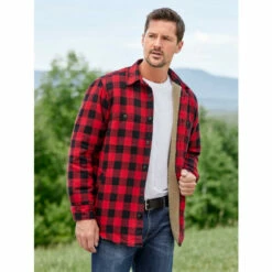 Coupon 💯 Orton Brothers Sherpa-Lined Buffalo Check Flannel 👚 Shirt Red/black Buffalo Check ⭐