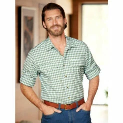 Wholesale 🤩 Orton Brothers Micro-Plaid Weekender 👚 Shirt Green Plaid 🤩 -Cheap Mens Clothing Shop unnamed file 448
