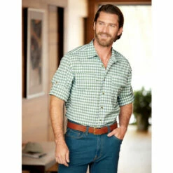 Wholesale 🤩 Orton Brothers Micro-Plaid Weekender 👚 Shirt Green Plaid 🤩 -Cheap Mens Clothing Shop unnamed file 450