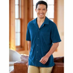 Budget 🧨 Orton Brothers Lakeside Terry-Cloth 👚 Shirt Navy 😍 -Cheap Mens Clothing Shop unnamed file 453