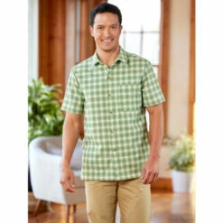 Outlet 🎉 Orton Brothers Seersucker Performance 👕 Shirt Light Green ✔️ -Cheap Mens Clothing Shop unnamed file 456