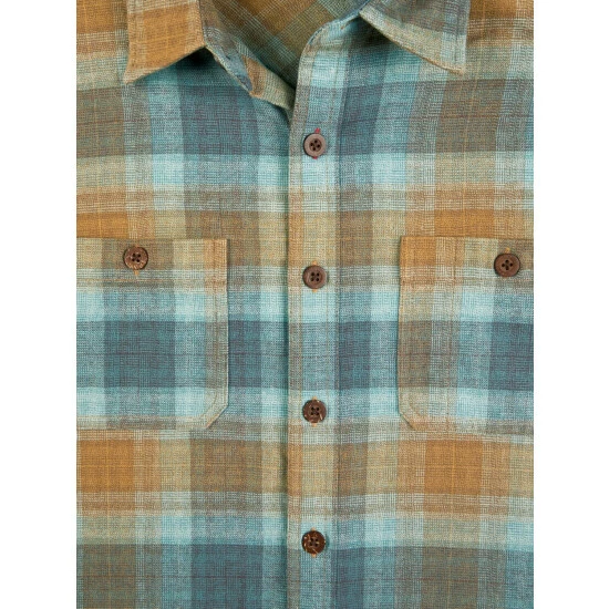 Buy 😀 Orton Brothers Brushed Cotton Flannel 👚 Shirt Navy/gold Plaid 👏 2 Buy 😀 Orton Brothers Brushed Cotton Flannel 👚 Shirt Navy/gold Plaid 👏 - Image 2