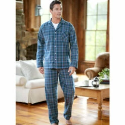 New 👍 Vermont Country Store Orton Family Plaid Portuguese Flannel Pajamas Orton Plaid ❤️ -Cheap Mens Clothing Shop unnamed file 483