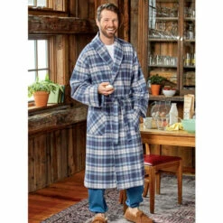 Top 10 โ Vermont Country Store Men's Portuguese Flannel Wrap Robe Denim Plaid ๐