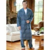 New 🎁 Vermont Country Store Men's Orton Plaid Portuguese Flannel Wrap Robe ⌛