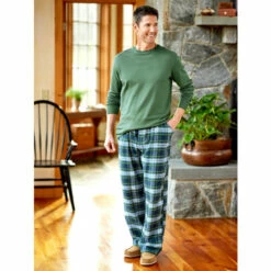Cheap ⭐ Vermont Country Store Men's Portuguese Cotton Flannel Sleep Pants Denim Plaid ⭐ -Cheap Mens Clothing Shop unnamed file 504