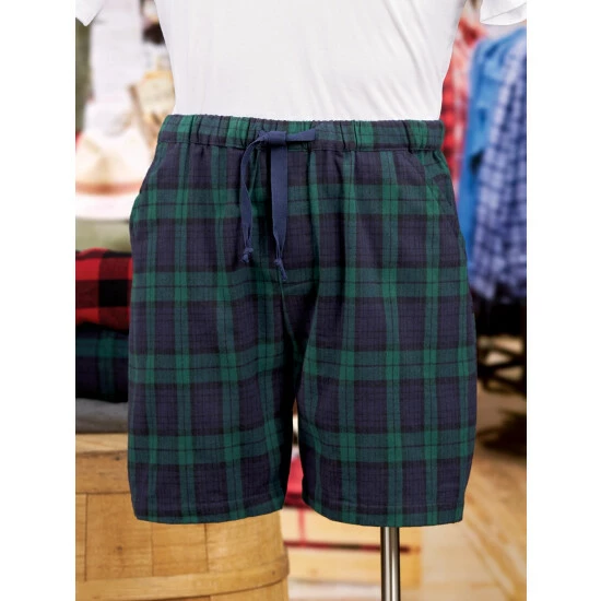 Budget ⭐ Vermont Country Store Men's Portuguese Cotton Flannel Sleep Shorts Black ⌚ Watch Plaid ⌛ 2 Budget ⭐ Vermont Country Store Men's Portuguese Cotton Flannel Sleep Shorts Black ⌚ Watch Plaid ⌛ - Image 2