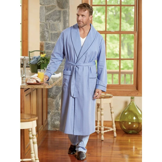 Best Pirce π Vermont Country Store Men's True Blue Cotton Wrap Robe π 1 Best Pirce π Vermont Country Store Men's True Blue Cotton Wrap Robe π