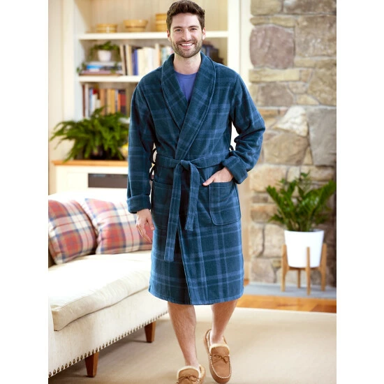Best reviews of 🔥 Vermont Country Store Men's Plush Plaid Fleece Robe Navy ⌛ 3 Best reviews of 🔥 Vermont Country Store Men's Plush Plaid Fleece Robe Navy ⌛ - Image 3