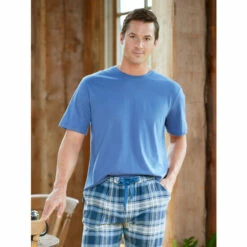 Promo 😉 Vermont Country Store Cotton Knit Crewneck Short-Sleeve Sleep Tee Burgundy 🧨 -Cheap Mens Clothing Shop unnamed file 523