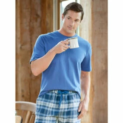 Promo 😉 Vermont Country Store Cotton Knit Crewneck Short-Sleeve Sleep Tee Burgundy 🧨 -Cheap Mens Clothing Shop unnamed file 525