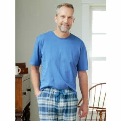 Promo 😉 Vermont Country Store Cotton Knit Crewneck Short-Sleeve Sleep Tee Burgundy 🧨 -Cheap Mens Clothing Shop unnamed file 526