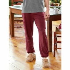 Best Pirce 🥰 Vermont Country Store Men's And 👩 Women's Cotton-Knit Elastic-Cuff Sleep Pants Navy 🔔 -Cheap Mens Clothing Shop unnamed file 532