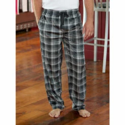 Best Pirce 👍 Vermont Country Store Men's Silky Fleece Sleep Pant Green & Navy Plaid 🔔 -Cheap Mens Clothing Shop unnamed file 538