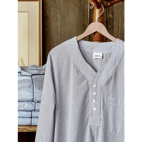 Best deal ✔️ Vermont Country Store Men's Cotton Broadcloth Nightshirt Blue 🔥 3 Best deal ✔️ Vermont Country Store Men's Cotton Broadcloth Nightshirt Blue 🔥 - Image 3