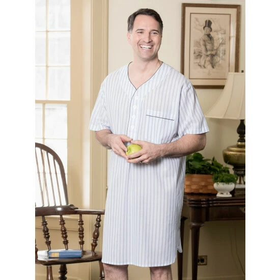 New ๐ฏ Vermont Country Store Ultralight Cotton Voile Nightshirt Blue Stripe ๐ฅฐ 1 New ๐ฏ Vermont Country Store Ultralight Cotton Voile Nightshirt Blue Stripe ๐ฅฐ