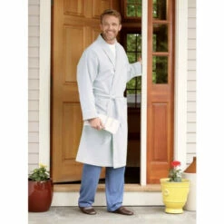 Wholesale 😀 Vermont Country Store Men's Classic Stripe Cotton Seersucker Robe Blue ❤️ -Cheap Mens Clothing Shop unnamed file 555