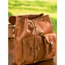 Best deal 😍 Vermont Country Store Classic Leather Drawstring 🎒 Backpack Dark Brown 👍 -Cheap Mens Clothing Shop unnamed file 61